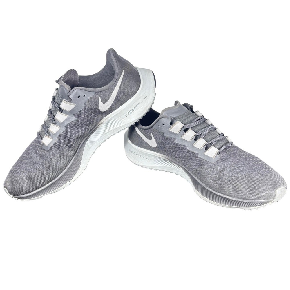 Nike Zoom Pegasus 37 Gray Mesh Running Athletic Sneakers Comfort Sporty Mens 12 - Picture 4 of 14